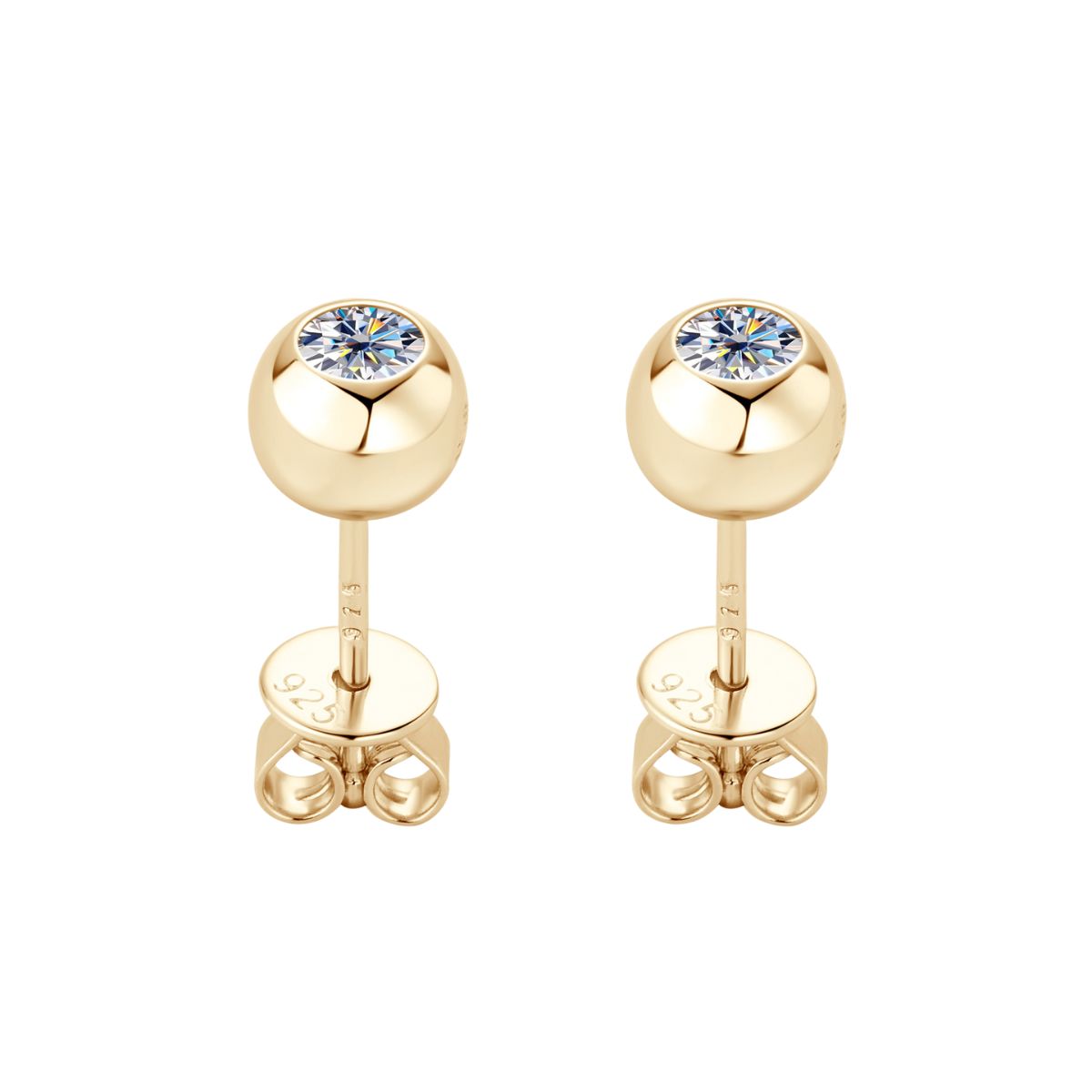 Bezel Set Diamond Earrings