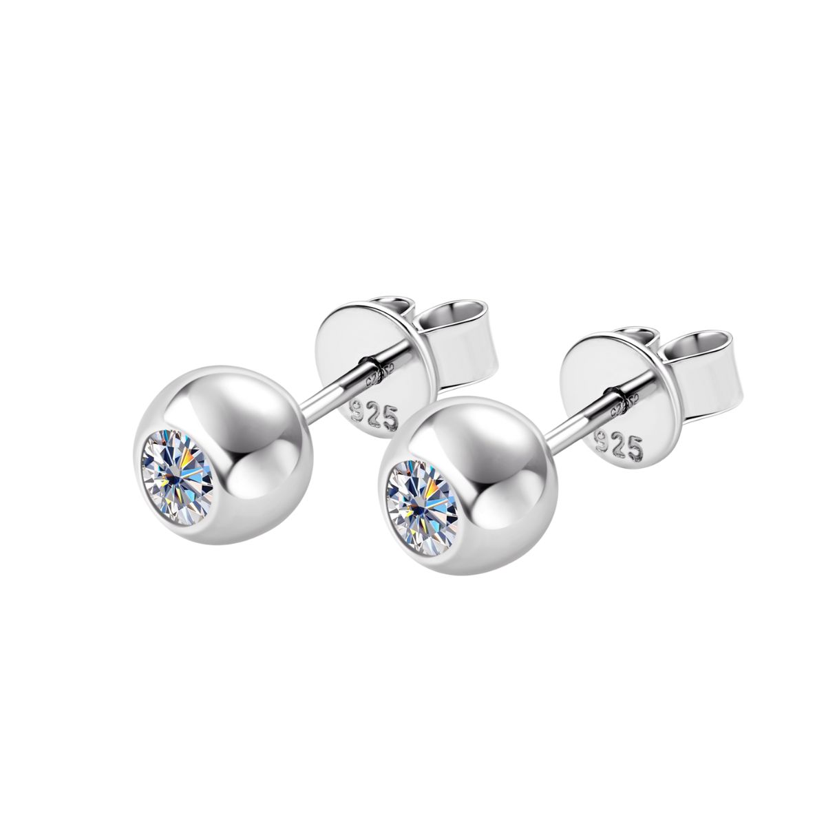 Bezel Set Diamond Earrings