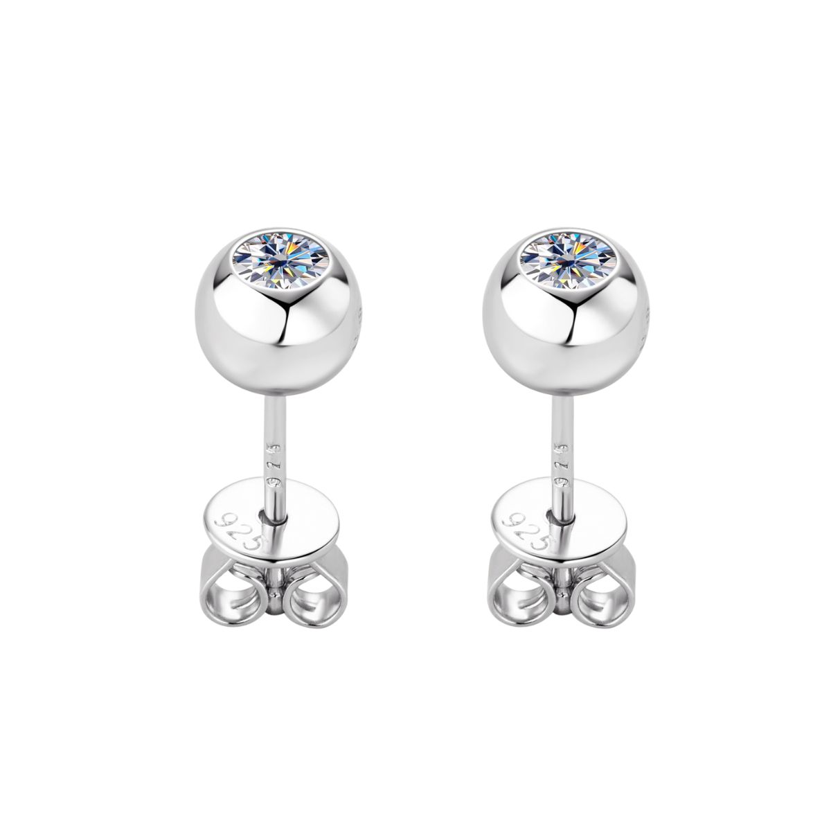 Bezel Set Diamond Earrings