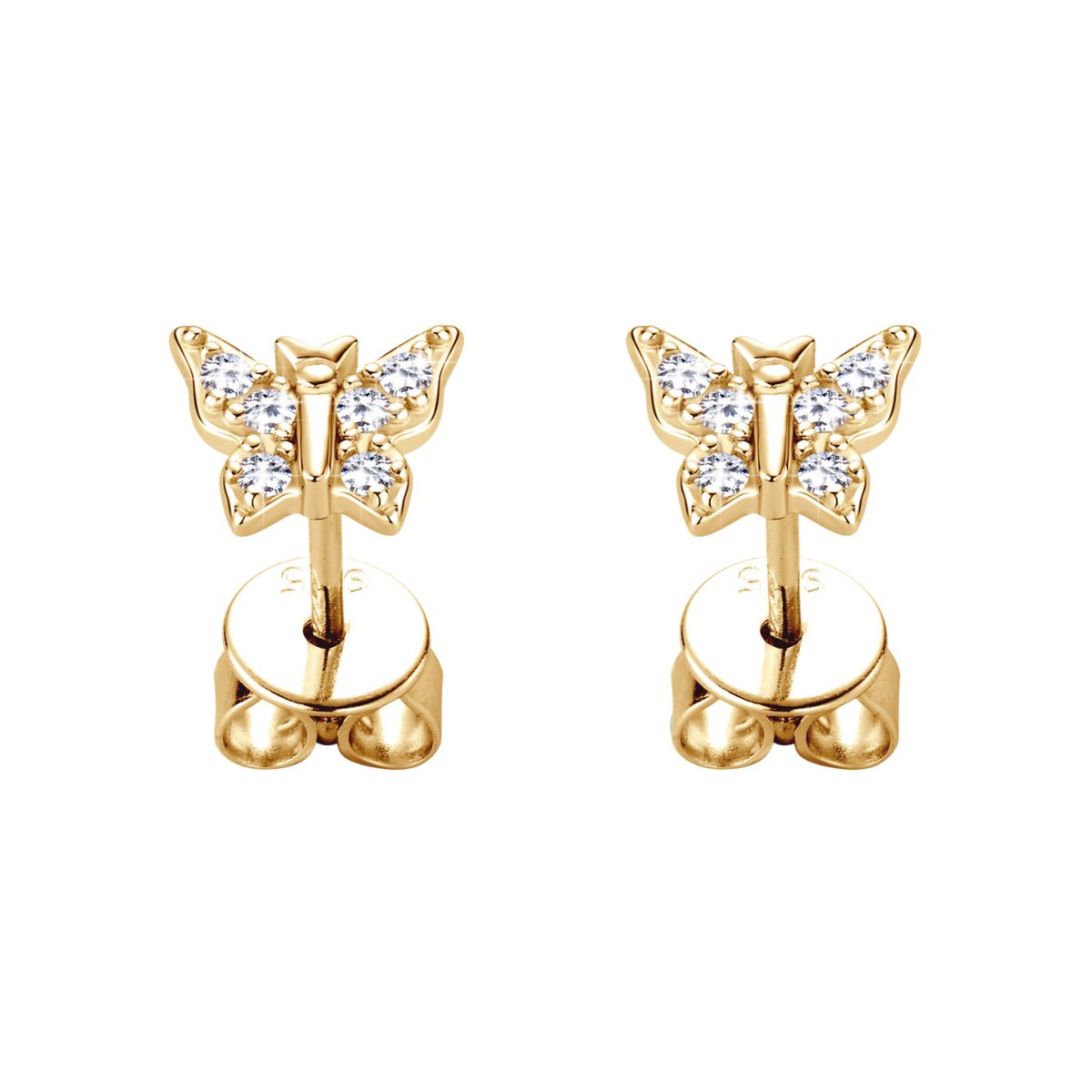 Butterfly Diamond Stud Earrings