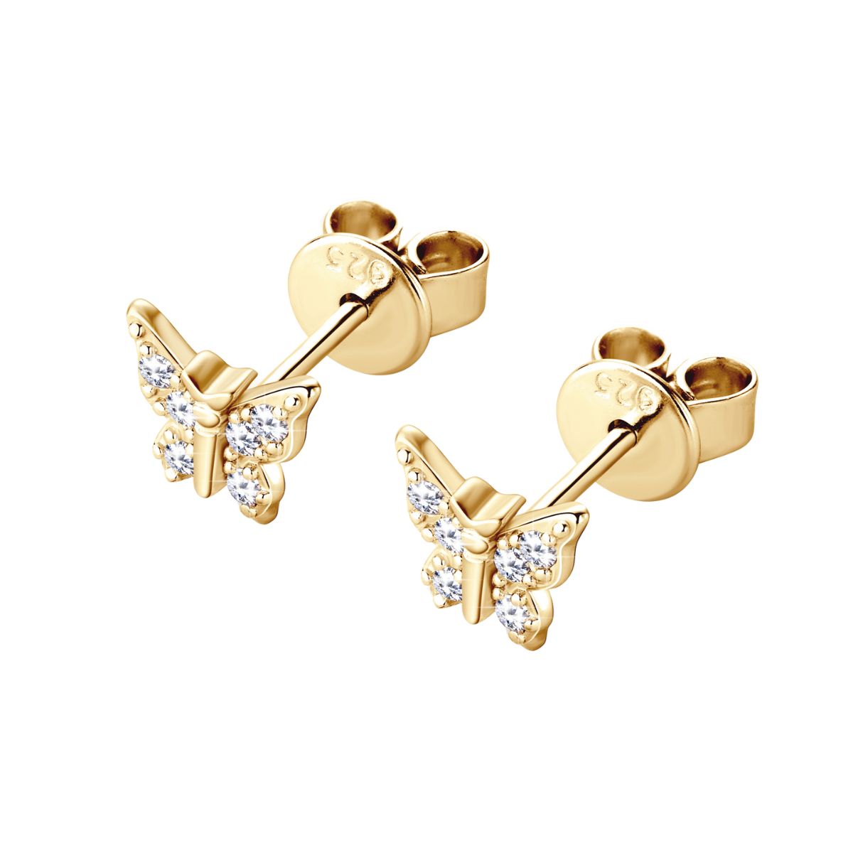 Butterfly Diamond Stud Earrings