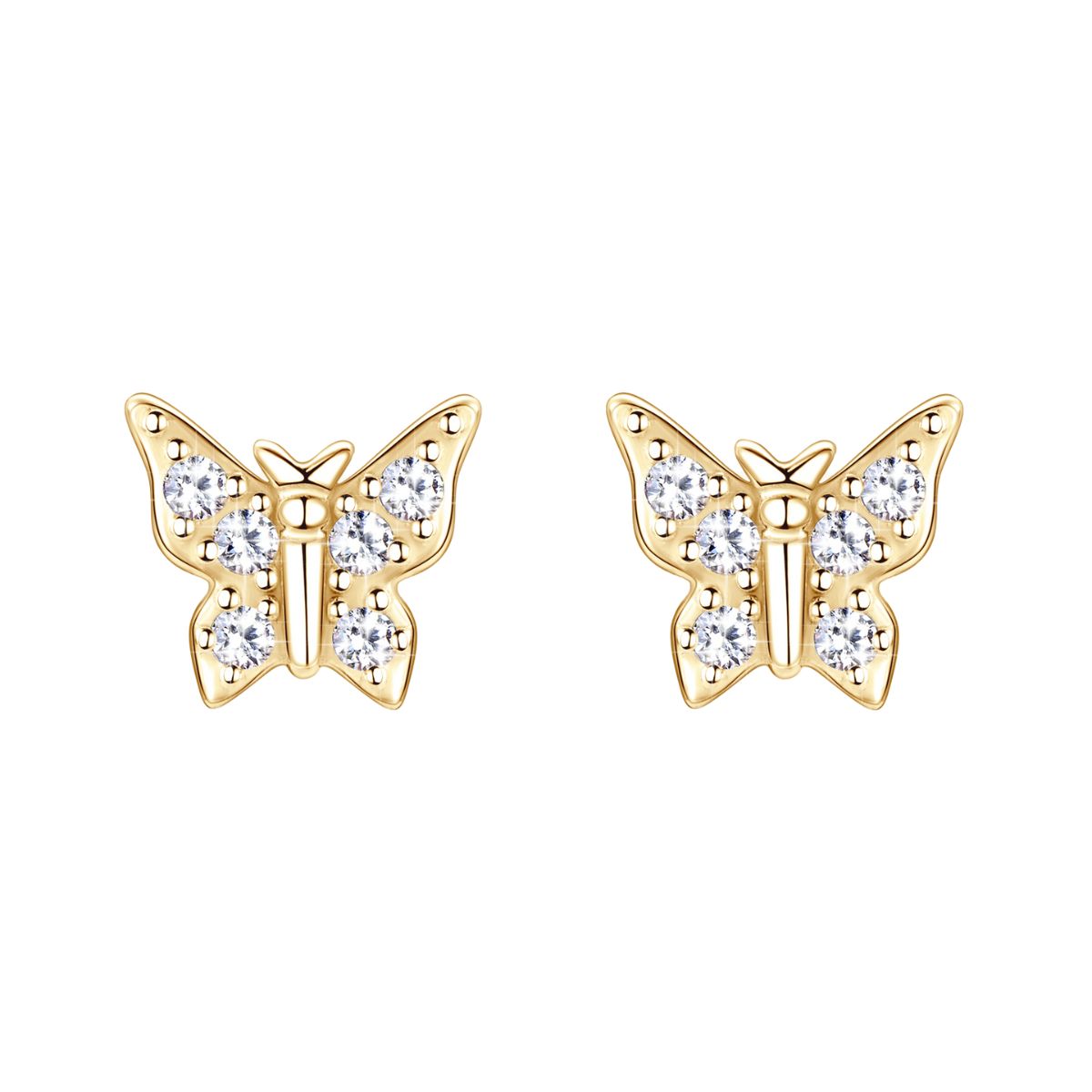 Butterfly Diamond Stud Earrings