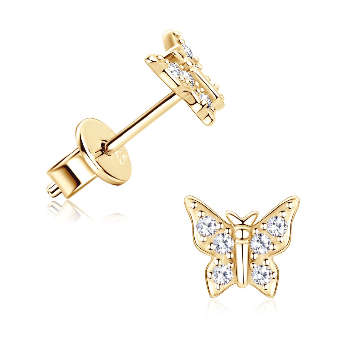 Butterfly Diamond Stud Earrings