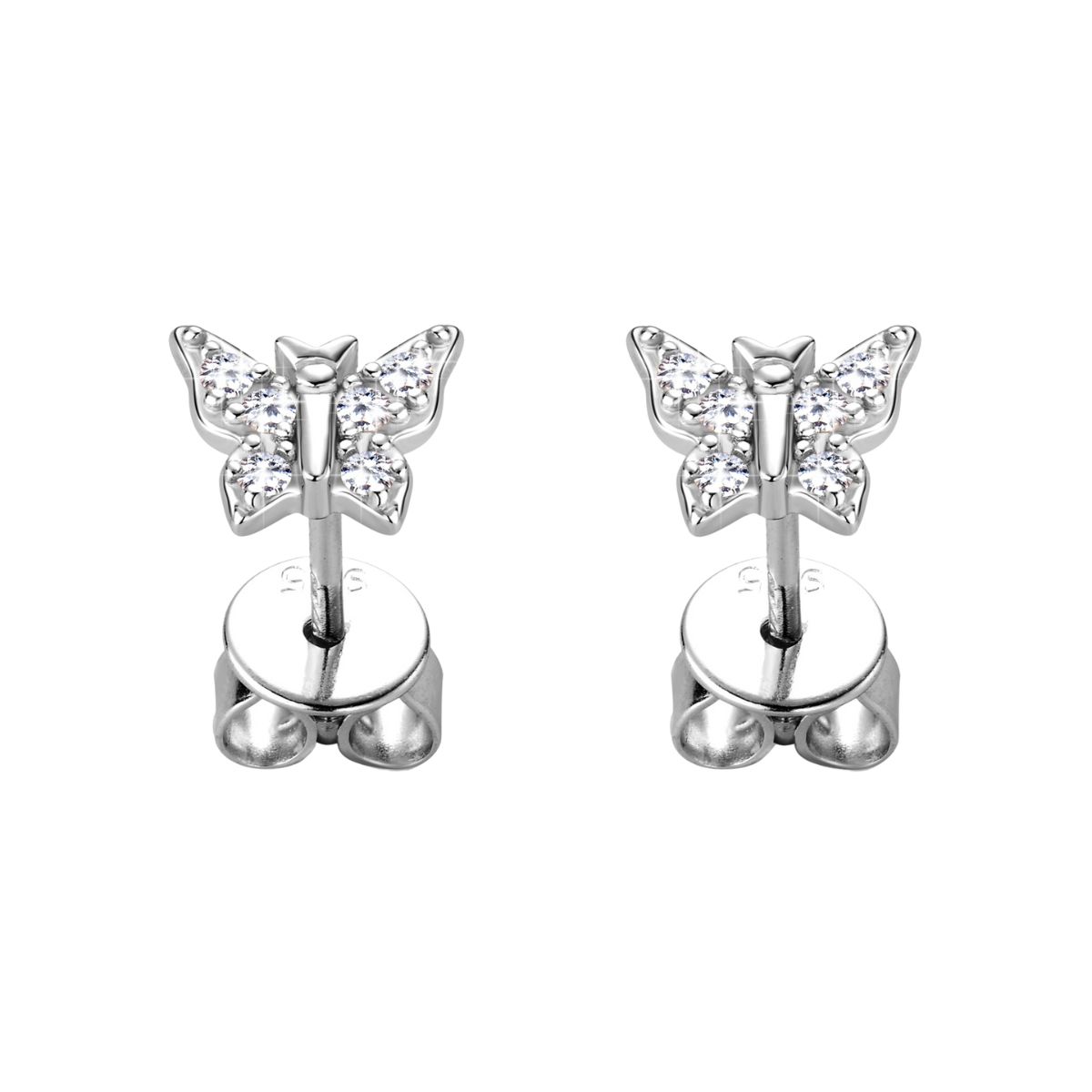 Butterfly Diamond Stud Earrings