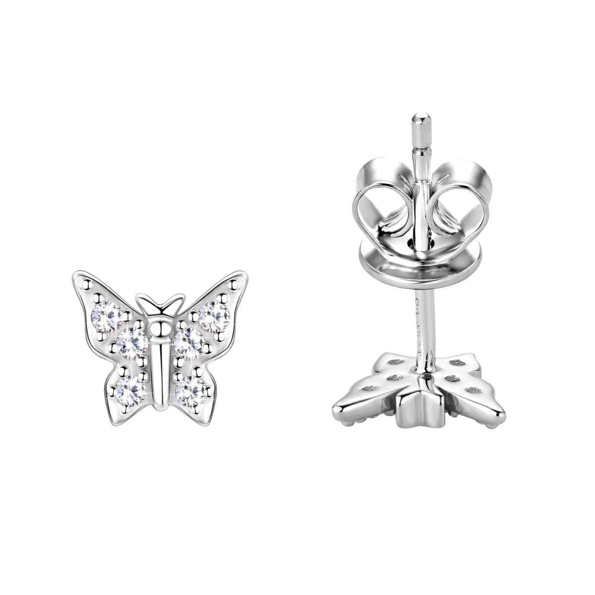 Butterfly Diamond Stud Earrings