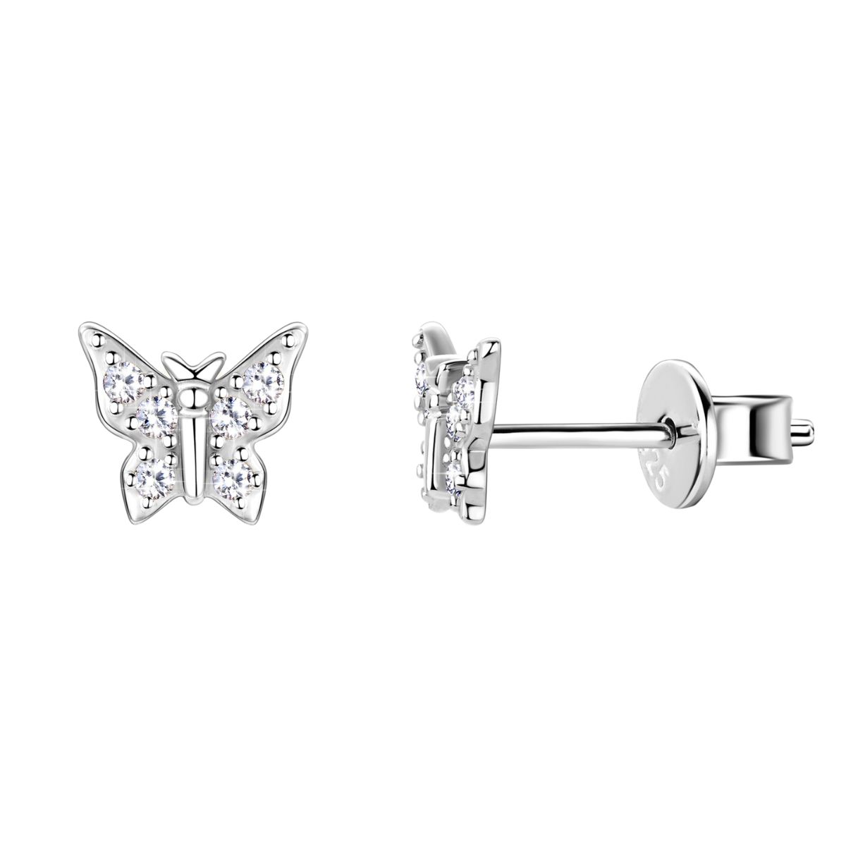 Butterfly Diamond Stud Earrings