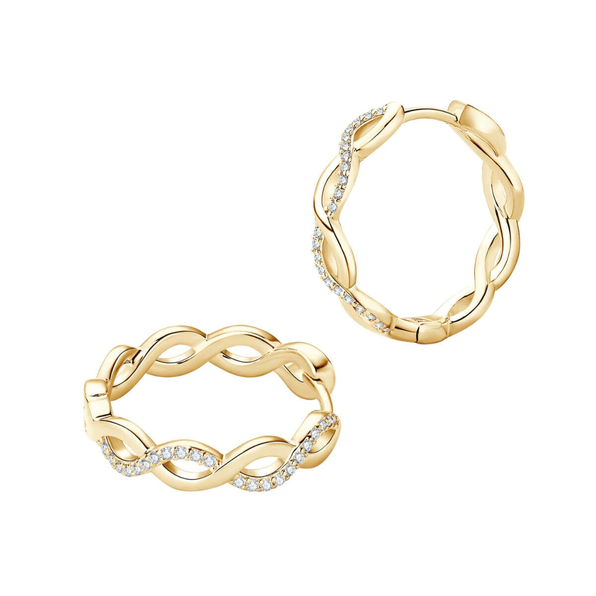 Diamond Twist Hoop Earrings