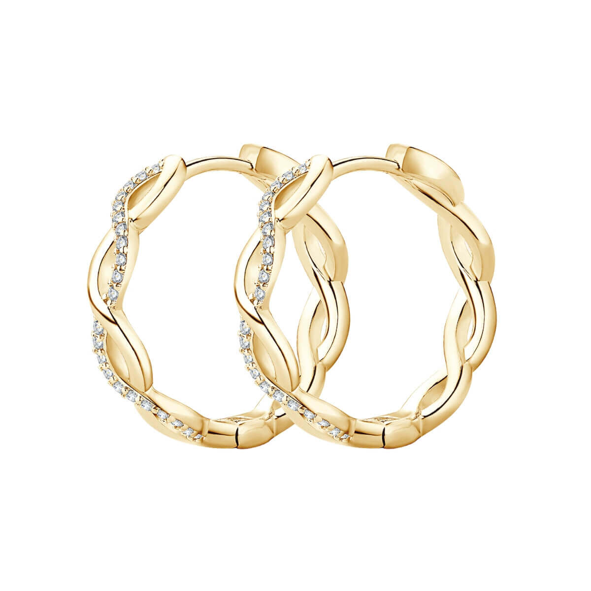 Diamond Twist Hoop Earrings