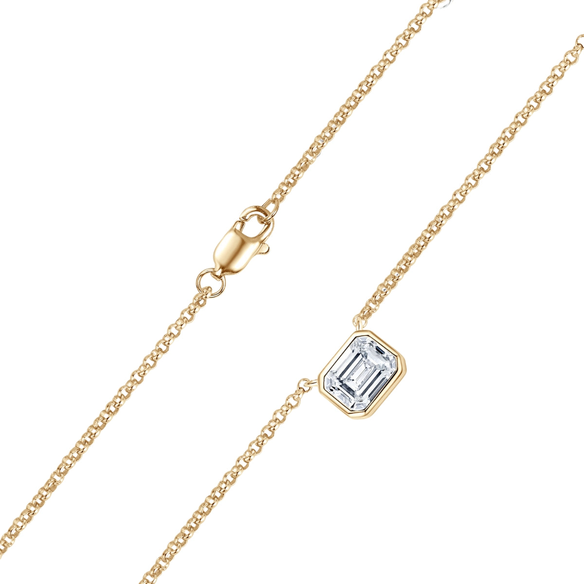 Emerald Cut Diamond Necklace