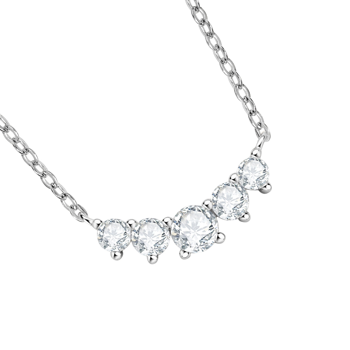 Graduated Diamond Smile Necklace