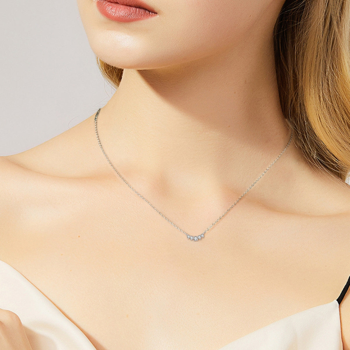 Graduated Diamond Smile Necklace