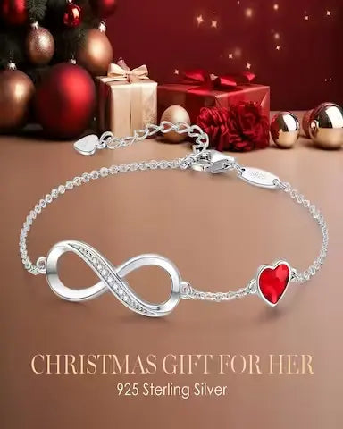 Sterling Silver Infinity & Heart Bracelet