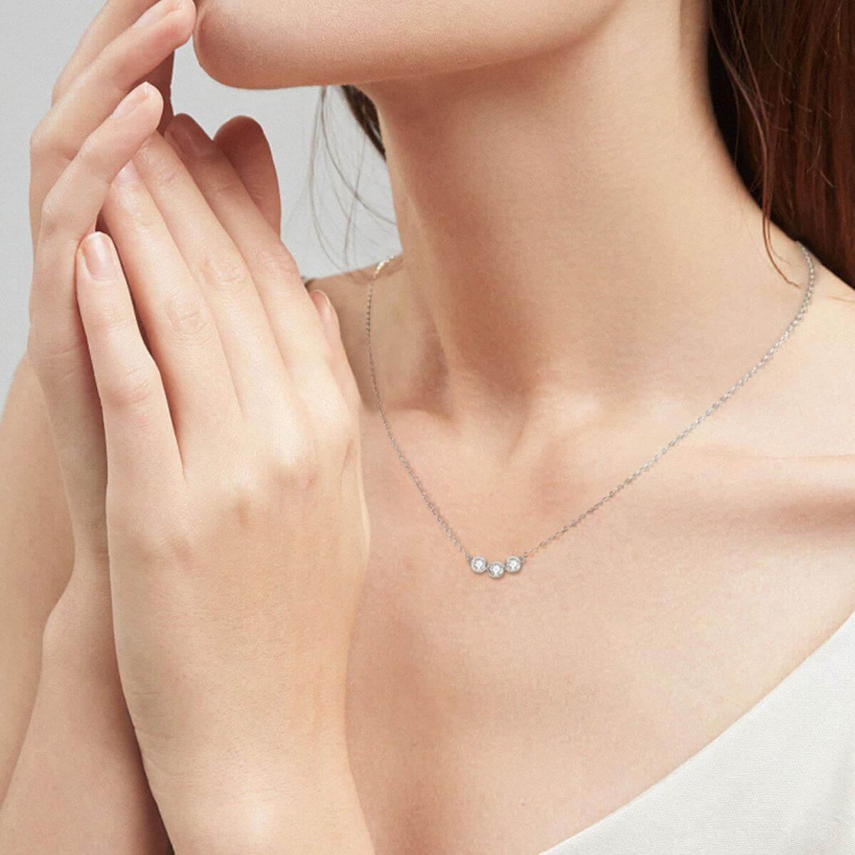 Three Diamond Necklace